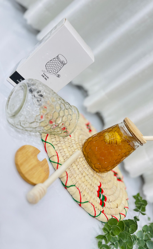ظرف عسل شیشه ای تاپ هوم مدل کندو / عسل خوری تاپ هوم