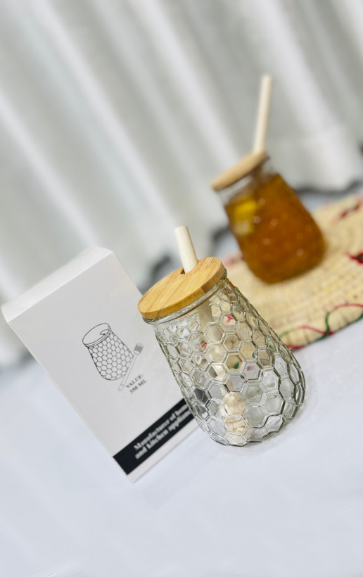 ظرف عسل شیشه ای تاپ هوم مدل کندو / عسل خوری تاپ هوم