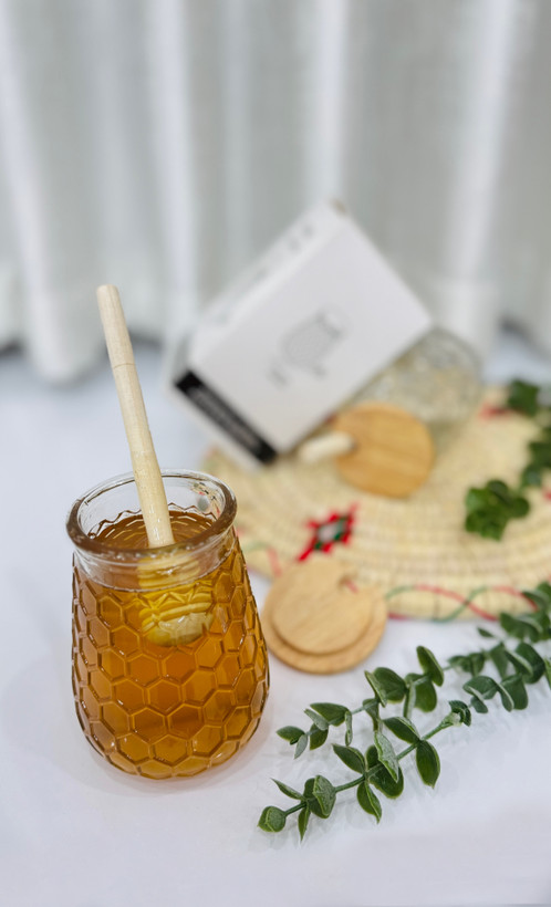ظرف عسل شیشه ای تاپ هوم مدل کندو / عسل خوری تاپ هوم